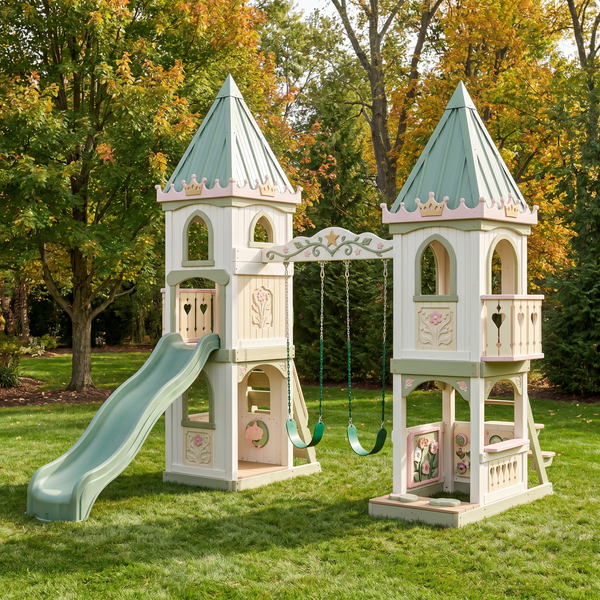 Little Blossom Castle Garden Playhouse With Slide