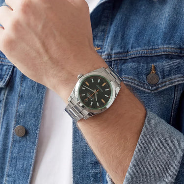 Milgauss Domed Bezel Green Crystal Oyster Bracelet Unisex Watch