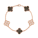 18K Vintage Alhambra Five Motifs Pearl Bracelet