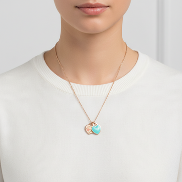 Return To T Mini Double Heart Necklace