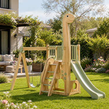 Gentle Dino Backyard Playset with Slide and Swing