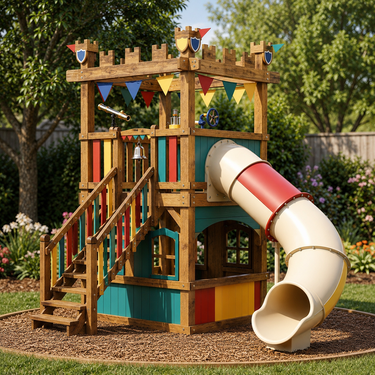 Little Carnival Castle Playset with Tube Slide