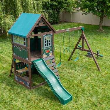 Backyard Mission Control Playset With Slide And Swings