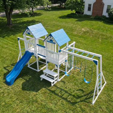 Blue Haven Backyard Playset With Slide And Swings