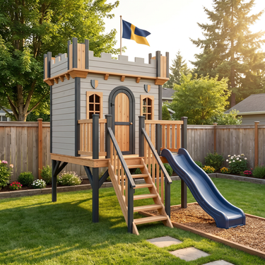 Brave Knights Castle Playset with Blue Slide