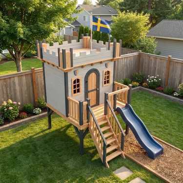 Brave Knights Castle Playset with Blue Slide