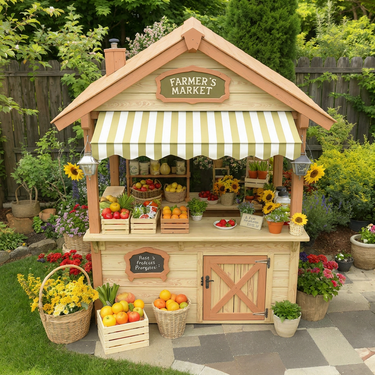 Harvest Market Garden Playhouse with Produce Counter