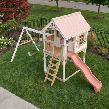 Butterfly Blossom Playhouse Swing Set With Slide