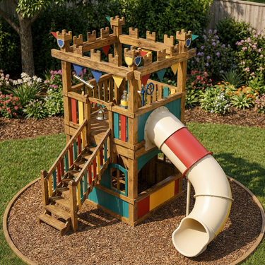 Little Carnival Castle Playset with Tube Slide