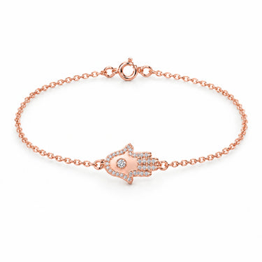Amara Hamsa Hand Chain Bracelet - Rose Gold