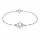 Amara Hamsa Hand Chain Bracelet - White Gold