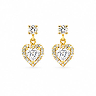Amora Heart Halo Drop Earrings