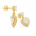 Amora Heart Halo Drop Earrings