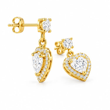 Amora Heart Halo Drop Earrings