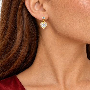 Amora Heart Halo Drop Earrings