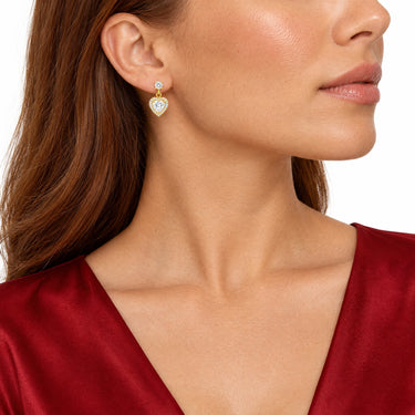Amora Heart Halo Drop Earrings