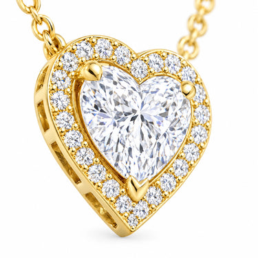 Amora Heart Halo Pendant Necklace