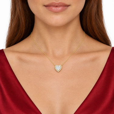 Amora Heart Halo Pendant Necklace