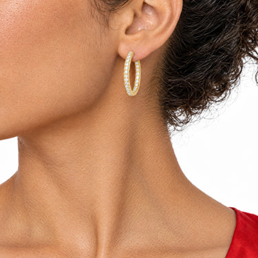 Aurelia Inside-Out Pave Hoop Earrings