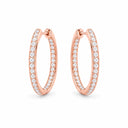 Aurelia Inside-Out Pave Hoop Earrings - Rose Gold