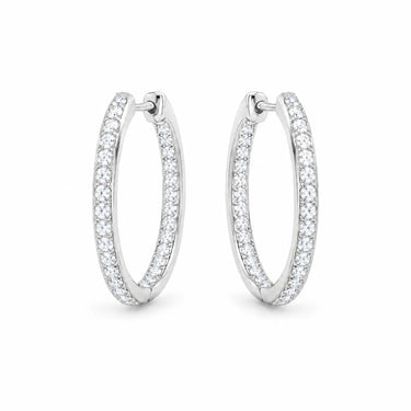Aurelia Inside-Out Pave Hoop Earrings - White Gold