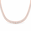 Aurelle Round Tennis Necklace - Rose Gold