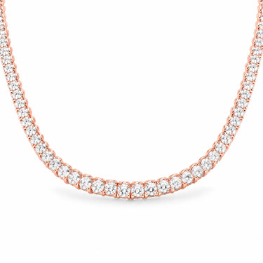 Aurelle Round Tennis Necklace - Rose Gold