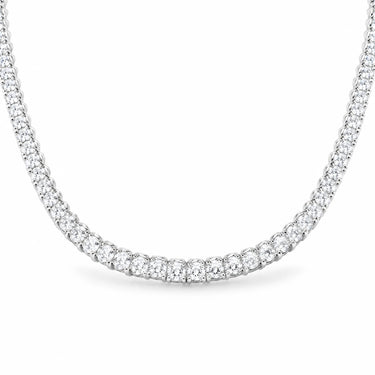 Aurelle Round Tennis Necklace - White Gold