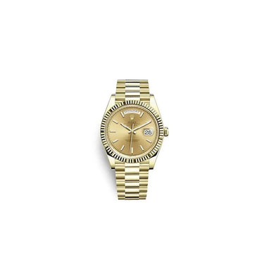 Automatic Day Date Watch With Fluted Bezel