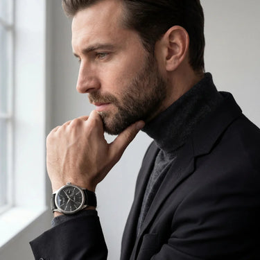 Automatic Mens Watch With Black Dial And Date Display