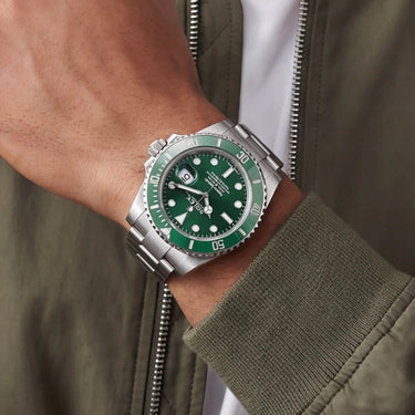 Submariner Date Automatic Watch With Green Dial and Ceramic Bezel