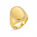 Beatrix Pave Framed Oval Signet Ring