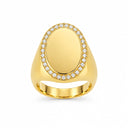 Beatrix Pave Framed Oval Signet Ring