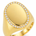 Beatrix Pave Framed Oval Signet Ring