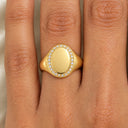Beatrix Pave Framed Oval Signet Ring
