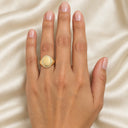 Beatrix Pave Framed Oval Signet Ring