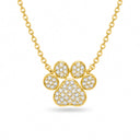 Bella Pave Paw Print Pendant Necklace