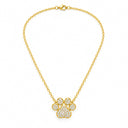 Bella Pave Paw Print Pendant Necklace