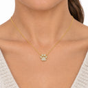 Bella Pave Paw Print Pendant Necklace