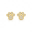 Bella Pave Paw Print Stud Earrings