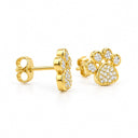 Bella Pave Paw Print Stud Earrings