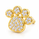 Bella Pave Paw Print Stud Earrings