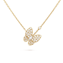 18K Two Butterfly Necklace
