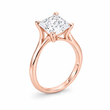 Camille Princess Cathedral Solitaire Ring - Rose Gold
