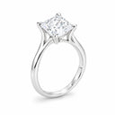 Camille Princess Cathedral Solitaire Ring - White Gold