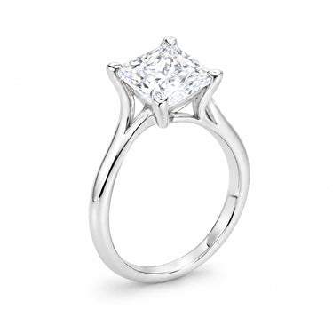 Camille Princess Cathedral Solitaire Ring - White Gold