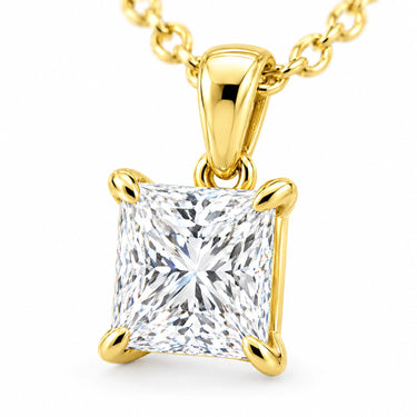 Celine Princess Cut Solitaire Pendant Necklace