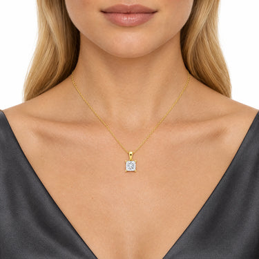 Celine Princess Cut Solitaire Pendant Necklace