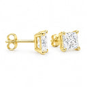 Celine Princess Cut Solitaire Stud Earrings