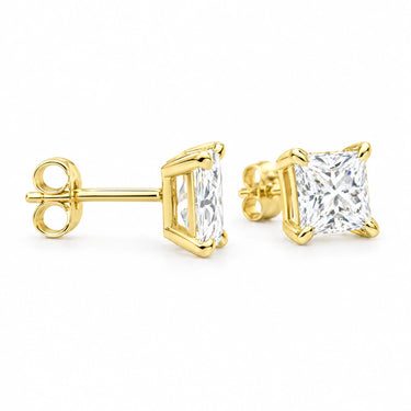 Celine Princess Cut Solitaire Stud Earrings